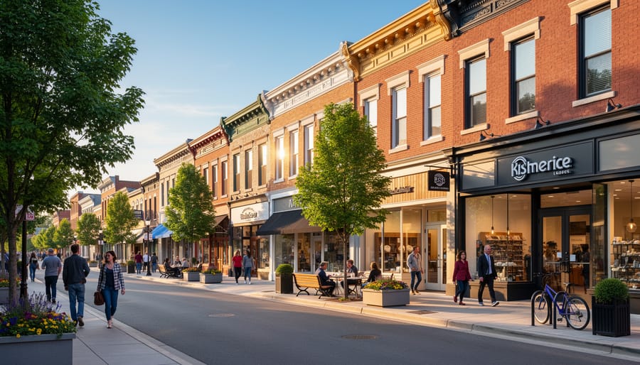 Restored historic building on Edmonton Main Street showing heritage architecture with modern streetscape improvements